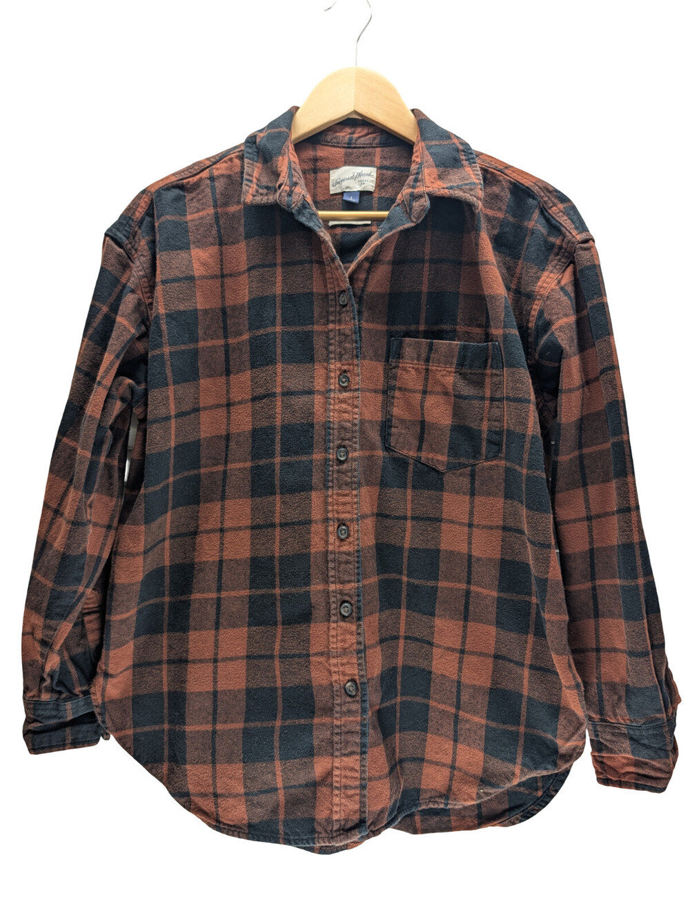 Universal Thread Oversized Fit Plaid Flannel Button Up